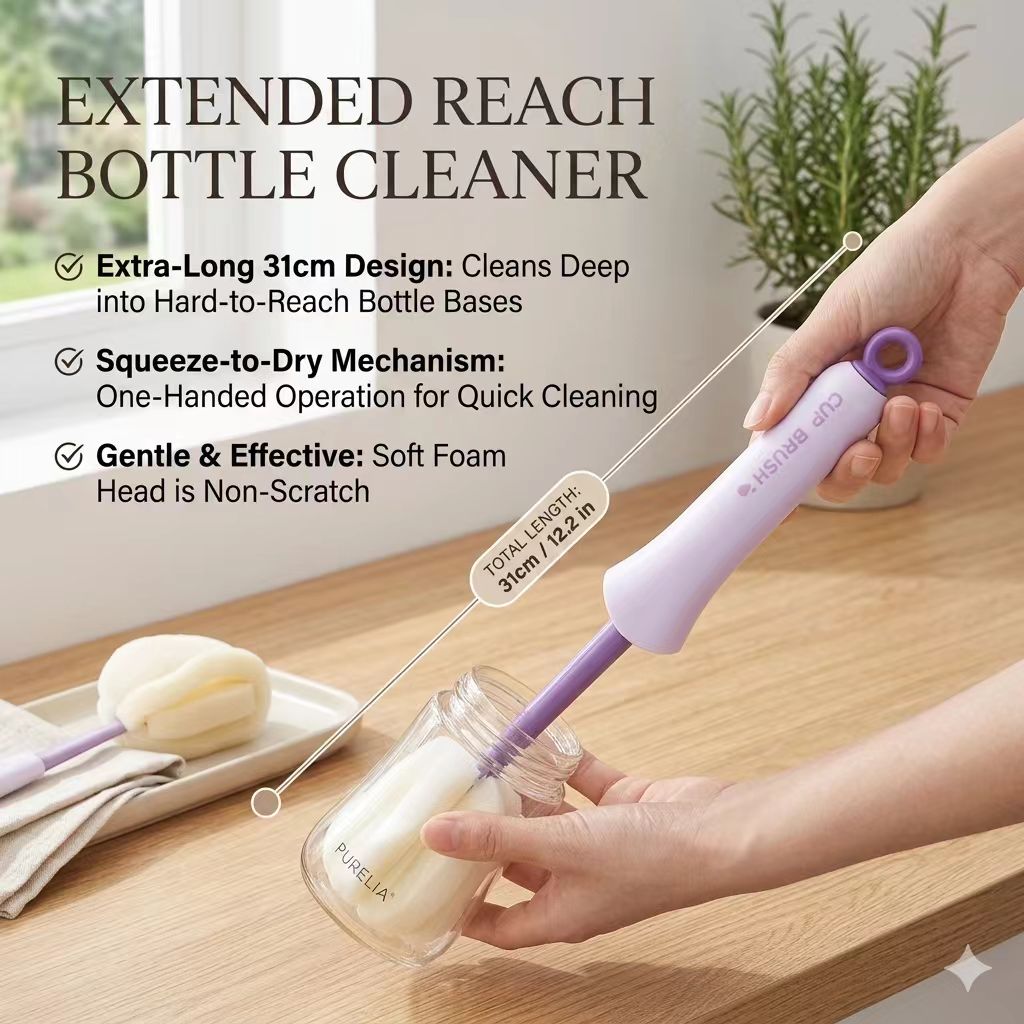 Premium 2-in-1 Self Squeeze Bottle Brush & Straw Set
