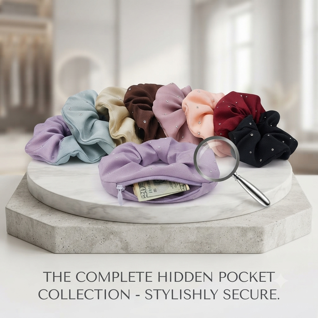 3 PCS Hidden Pocket Hair Scrunchie