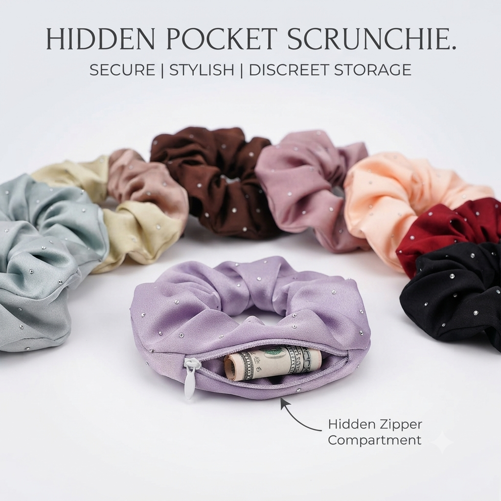 3 PCS Hidden Pocket Hair Scrunchie